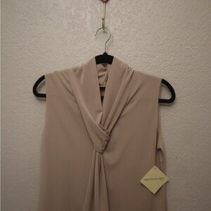 Elegant Beige Sleeveless Top